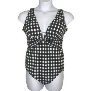 Adore ME NWT Gingham Plaid Black White Swimsuit 2X